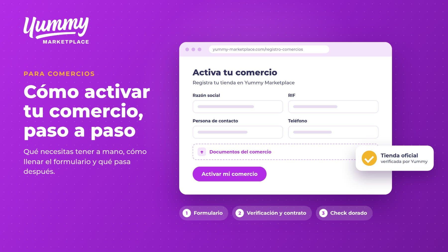 Cómo activar tu comercio en Yummy Marketplace, paso a paso